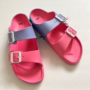 SO Passionfruit Dual Strap Slide Sandals